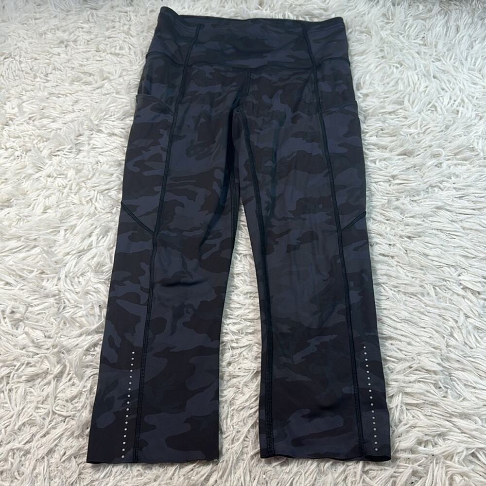 Lululemon Fast and Free Crop II 19" *Nulux Incognito Camo Multi Grey